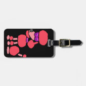 Lustige rosa Pudel-Hundekunst Gepäckanhänger (Vorderseite horizontal)