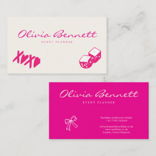 Lustige rosa & Schleifen-Event-Party-Planer Visite Visitenkarte