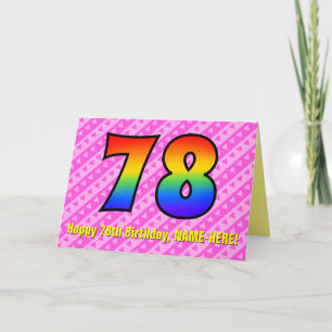 Lustige rosa Streifen, Herzen, Regenbogen # 78. Ge Karte