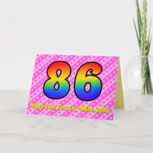 Lustige rosa Streifen, Herzen, Regenbogen # 86. Ge Karte