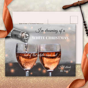 Lustige Rosé-Wein-Weihnachts-Postkarte Feiertagspostkarte