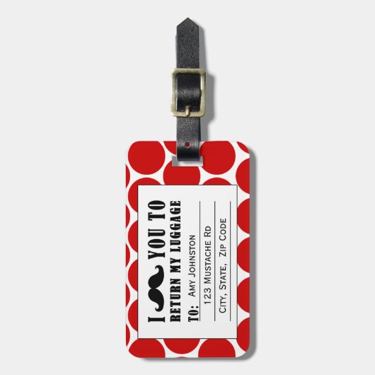 LUSTIGE ROT-PUNKTE DES GEPÄCKANHÄNGER (Vorderseite vertikal)