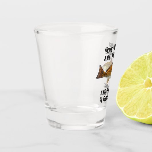 Lustige Rotbarsche, die Schnapsglas (Links)