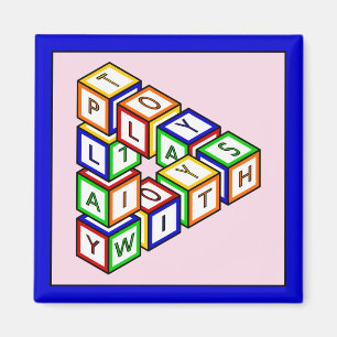 Lustige rote blaue gelbe grüne Kinder-Spielklötze Magnet