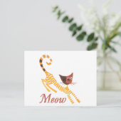 Lustige rote Katze Postkarte (Stehend Vorderseite)