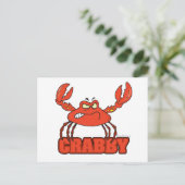 lustige rote Krabbe mit einer Einstellung Postkarte (Stehend Vorderseite)