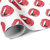 Lustige rote Lippen Geschenkpapier (Rolleneckpunkt)
