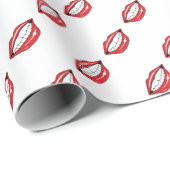 Lustige rote Lippen Geschenkpapier (Rolleneckpunkt)