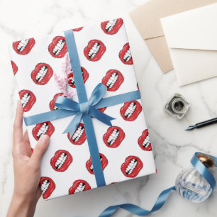 Lustige rote Lippen Geschenkpapier