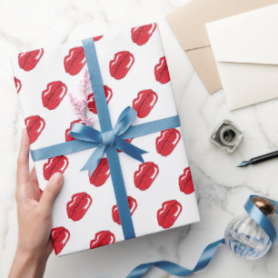 Lustige rote Lippen Geschenkpapier