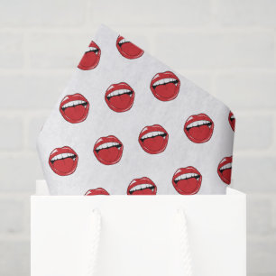 Lustige rote Lippen  Seidenpapier