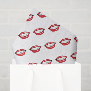 Lustige rote Lippen  Seidenpapier