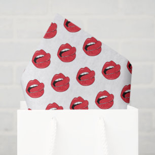 Lustige rote Lippen  Seidenpapier