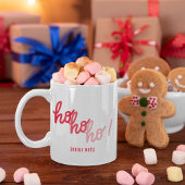Lustige rote pink Hohoho Joyeux Noel Typografie Tasse