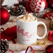 Lustige rote pink Hohoho Joyeux Noel Typografie Tasse