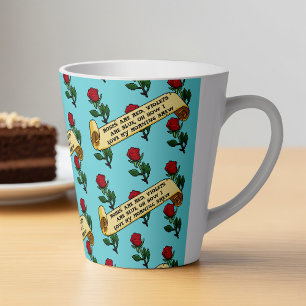 Lustige rote Rosen sind rote Kaffee-Gedicht-Band-M Milchtasse