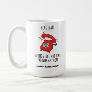 Lustige rote Telefon-Ruhestandskarten-Illustration Kaffeetasse