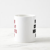 Lustige rote und schwarze Typografie-Mitteilung Kaffeetasse (Mittel)