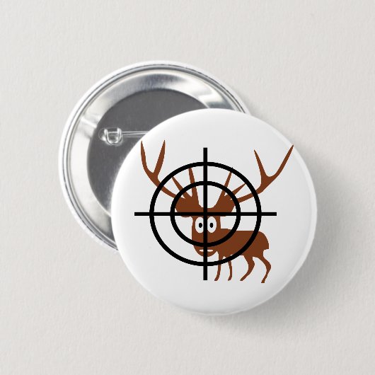 lustige Rotwild in der Fadenkreuzikone Button (Vorne & Hinten)