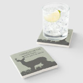 Lustige Rotwild-Jagd-Bar-Stein-Untersetzer Steinuntersetzer (Seitenansicht)