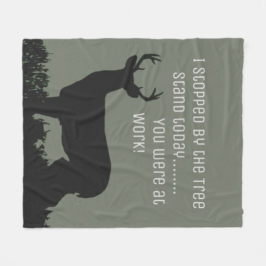 Lustige Rotwild-Jagd-Baum-Stand-Decke Fleecedecke (Vorderseite (Horizontal))