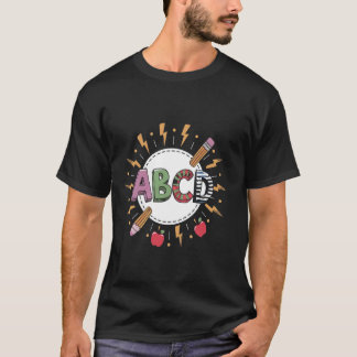 Lustige Rückkehr zur Schule Abcd Lehrer Rocks Abcs T-Shirt