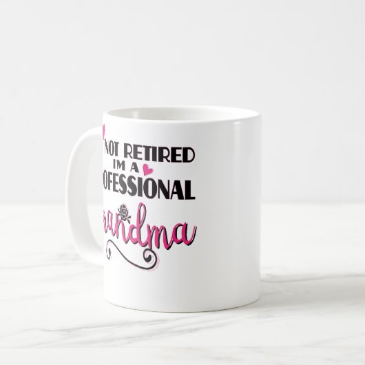 Lustige Ruhestands-Geschenk-Großmutter Kaffeetasse (Vorderseite Links)