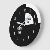 Lustige Ruhezeit / Arbeitszeit Große Wanduhr (Winkel)