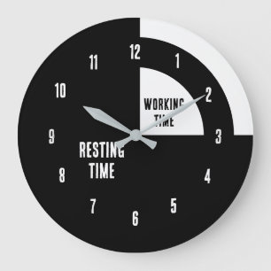 Lustige Ruhezeit / Arbeitszeit Große Wanduhr