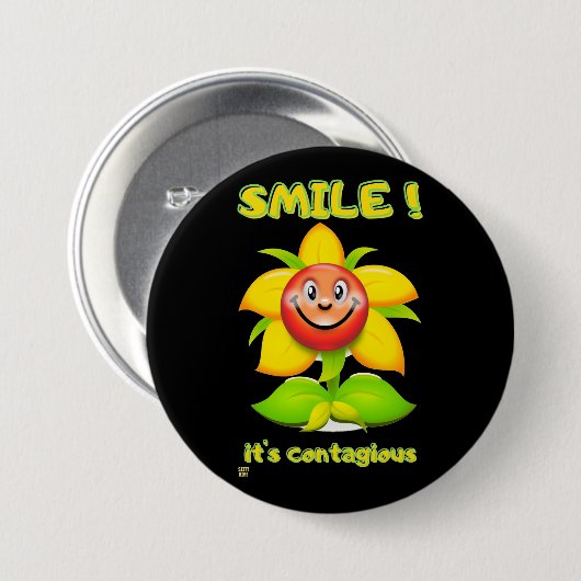 lustige runde Taste "SMILE" Button (Vorne & Hinten)
