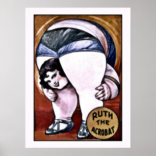 Lustige Ruth die Akrobatin Vintage-Zirkus Poster