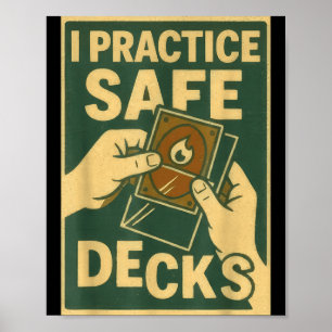 Lustige Safe Decks Sammelkartenspiel Pun Humor Poster