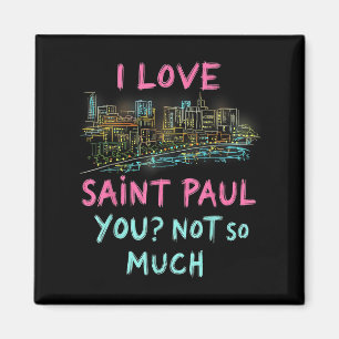 Lustige Saint Paul Minnesota Nacht Panorama Vintag Magnet