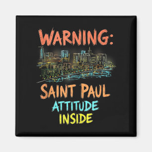 Lustige Saint Paul Minnesota Nacht Panorama Vintag Magnet