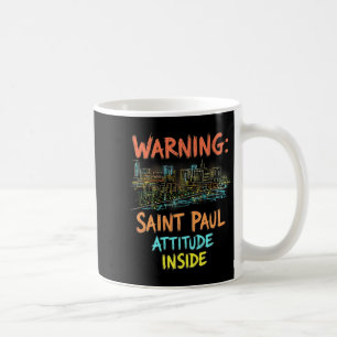 Lustige Saint Paul Minnesota Nacht Skyline Vintage Kaffeetasse