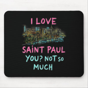 Lustige Saint Paul Minnesota Nacht Skyline Vintage Mousepad
