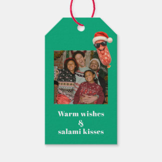 Lustige Salami Küsse Familienfoto Weihnachten Geschenkanhänger