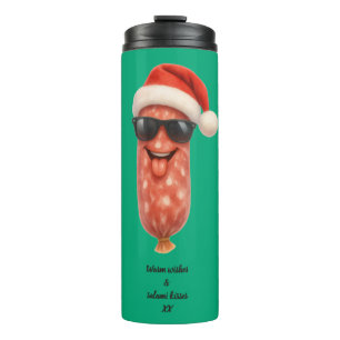 Lustige Salami Küsse Weihnachten Thermosbecher