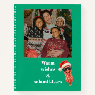 Lustige Salamiküsse Familienfoto Weihnachten Notizblock