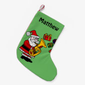 Lustige Sankt, die Tuba-WeihnachtsStrumpf spielt Kleiner Weihnachtsstrumpf (Vorderansicht (hängend))