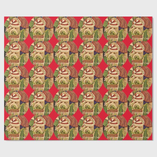 Lustige Sankt-Gekritzel-Hundeweihnachtsverpackung Geschenkpapier (Flach)