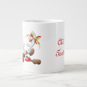 Lustige Sankt- und Ren-Cartoon-Tasse Jumbo-Tasse (Vorderseite)