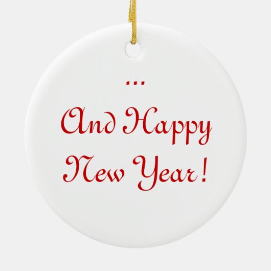 Lustige Sankt- und Ren-Cartoon-Verzierung Keramikornament (Hinten)