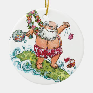 Lustige Sankt-Weihnachtsverzierung Keramik Ornament