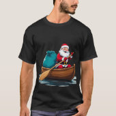 lustige Santa-Claus beim Rudern des T - Shirt (Vorderseite)