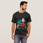 lustige Santa-Claus beim Rudern des T - Shirt (Vorne ganz)