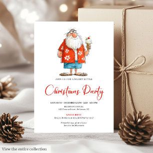 Lustige Santa Claus Wasserfarben Festliche Party E Einladung
