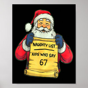 Lustige Santa Ungezogen Liste Kinder, die 67 Weihn Poster