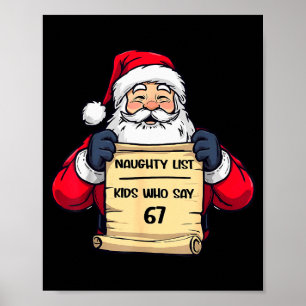 Lustige Santa Ungezogen Liste Kinder, die 67 Weihn Poster
