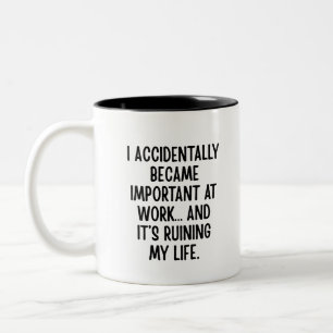 Lustige sarkastische Bürogeschenkidee, Humor für K Zweifarbige Tasse